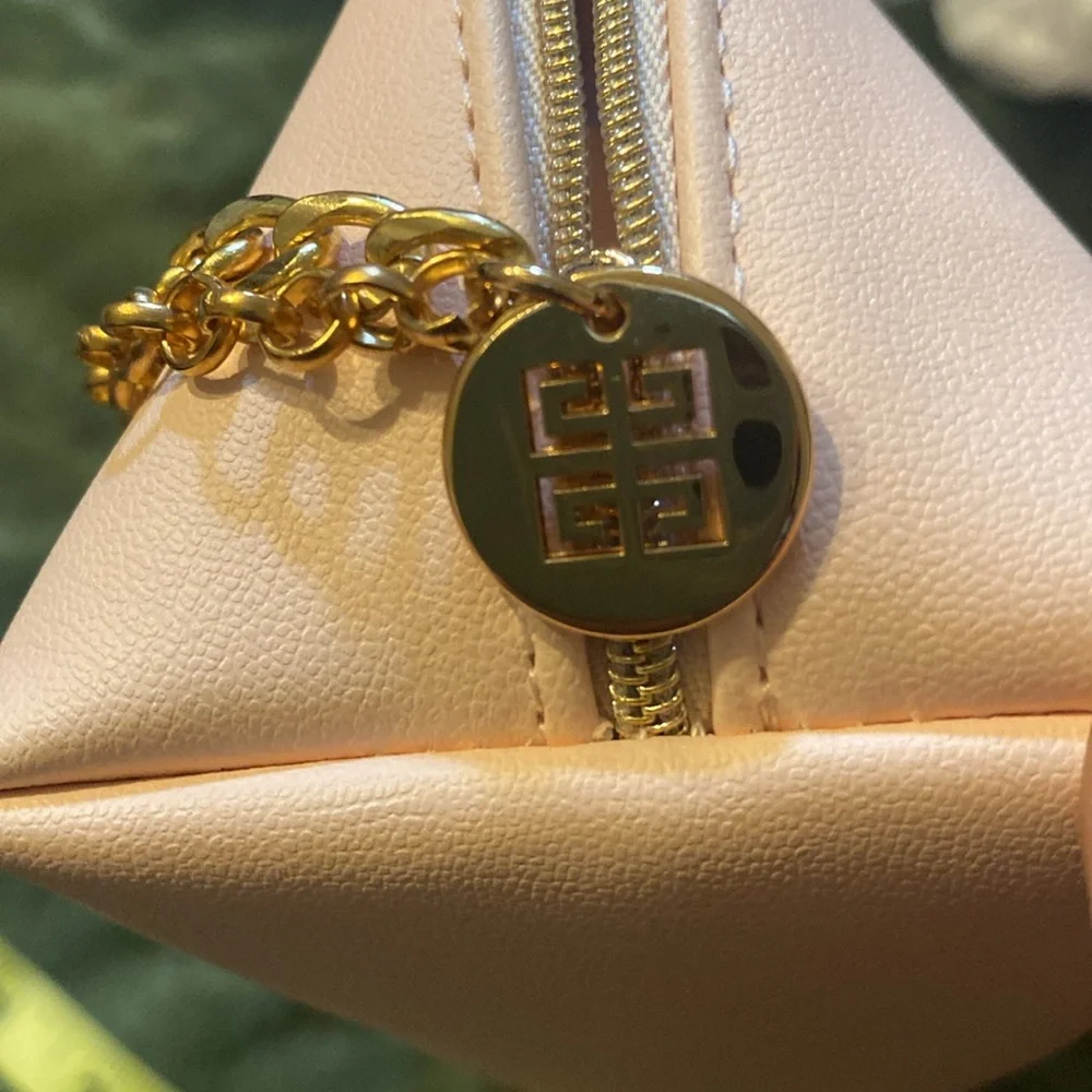 Givenchy Cosmetic Crossbody Purse Handbag Faux Leather Pink Logo NWOT